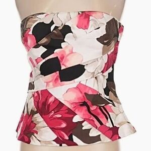 White House Black Market Floral Strapless Top